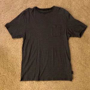 Men’s Medium Patagonia Pocket Tee - dark navy and grey stripe